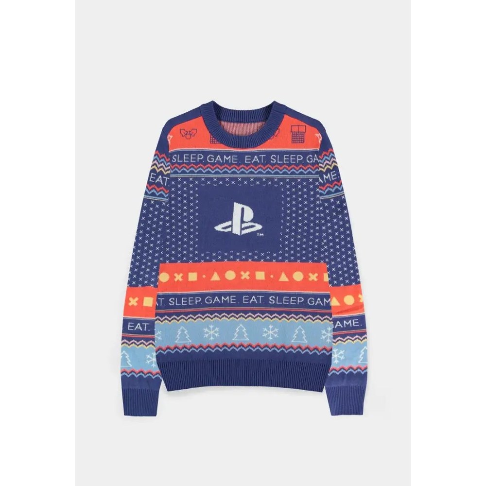 PlayStation - Logo Weihnachtspullover - Blau/Mehrfarben